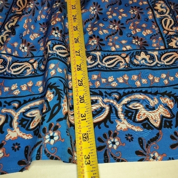 J. Crew Border Print Vibrant Blue Silk Dress Sz 2 - Picture 12 of 13